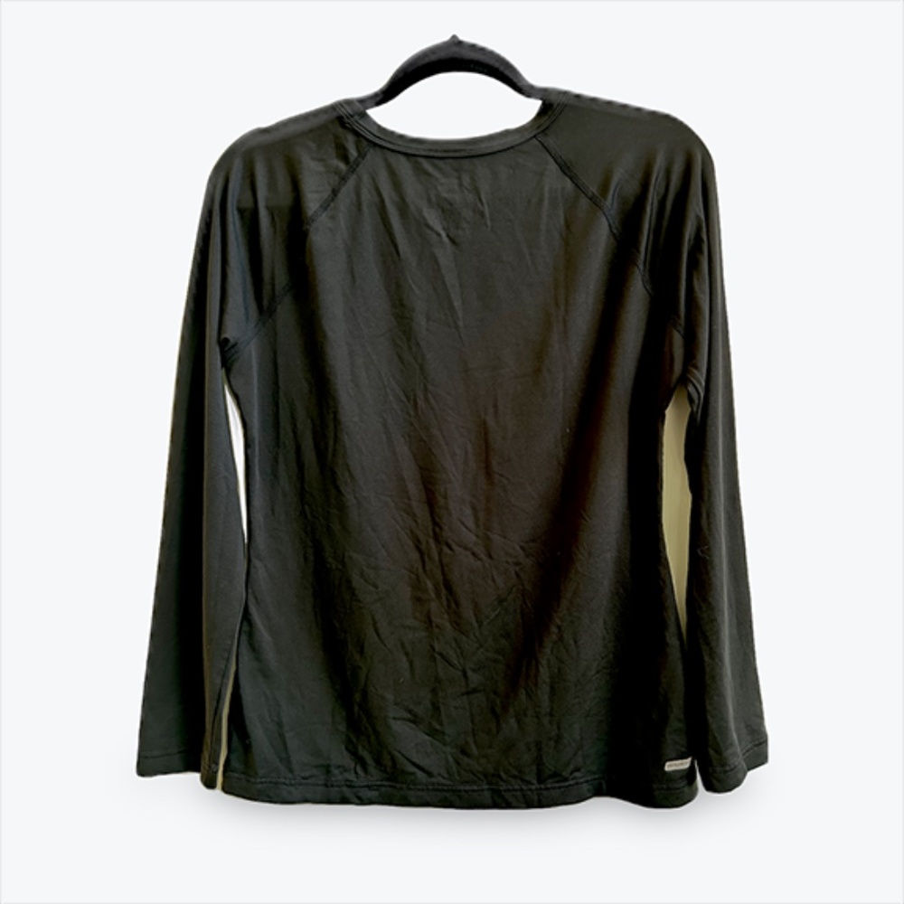 DANSKIN NOW Dri-More Tech Long Sleeve Crew Neck Athletic Top Size L Black EUC - Picture 3 of 5